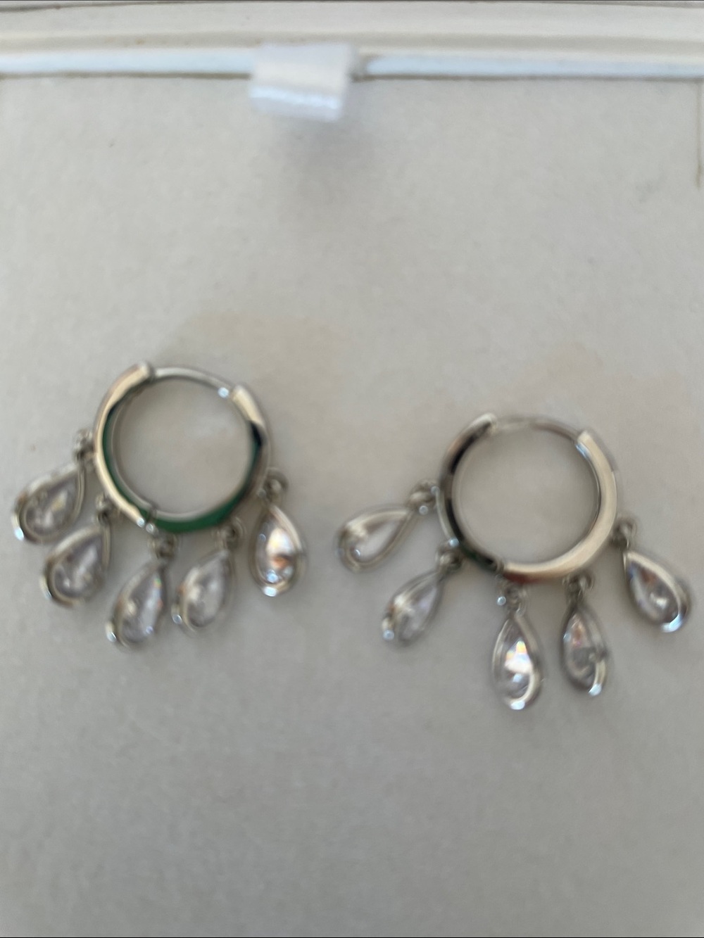 Delicate Crystal Charm Hoop Earrings